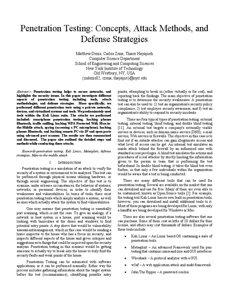 Penetration Testing Concepts and Methods | PDF | Penetration Test ...