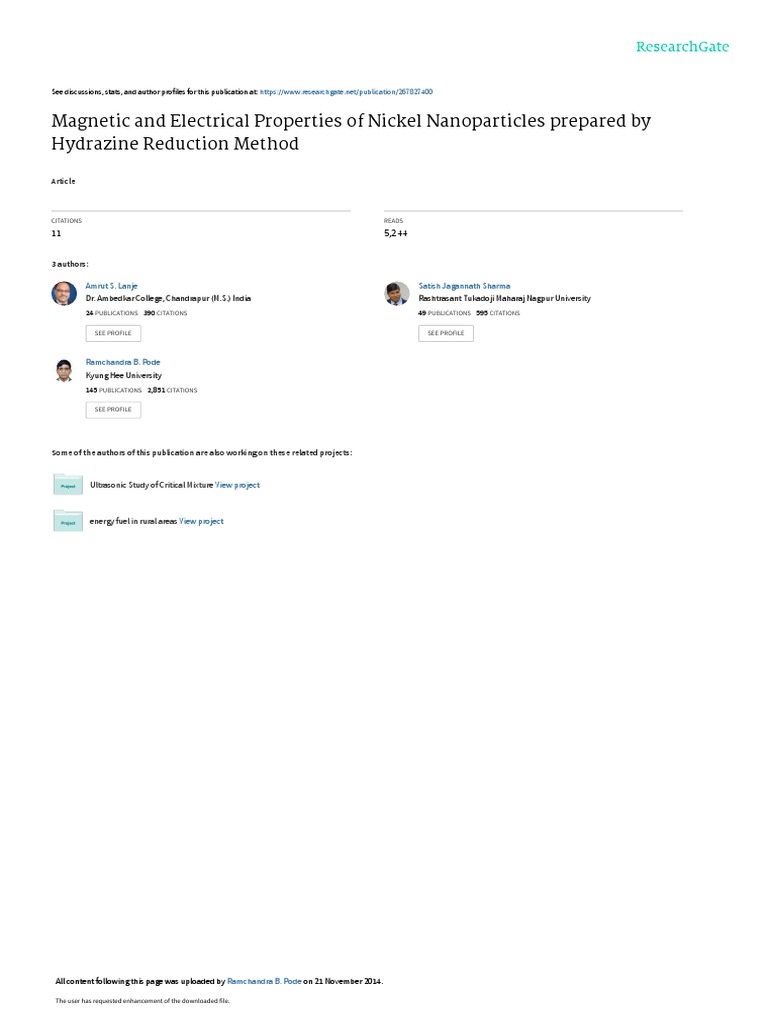 and Electrical Properties of Nickel Nanop PDF Nanoparticle