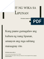 Gamit NG Wika Sa Lipunan