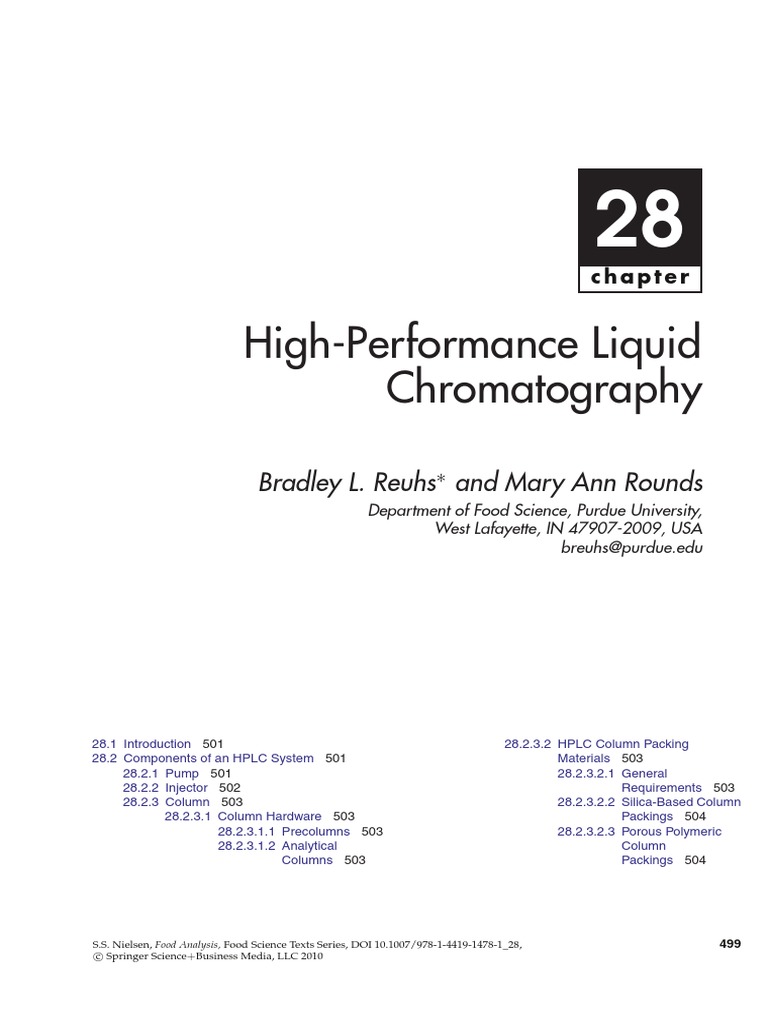 High Performance Liquid Chromatography PDF High Performance Liquid