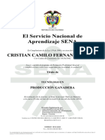 El Servicio Nacional de Aprendizaje SENA: Cristian Camilo Fernandez Vera
