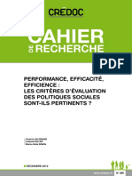 Cahier de Recherche Performance Efficacite Efficience (1)