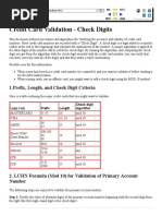 Credit Card Check Digit Validation