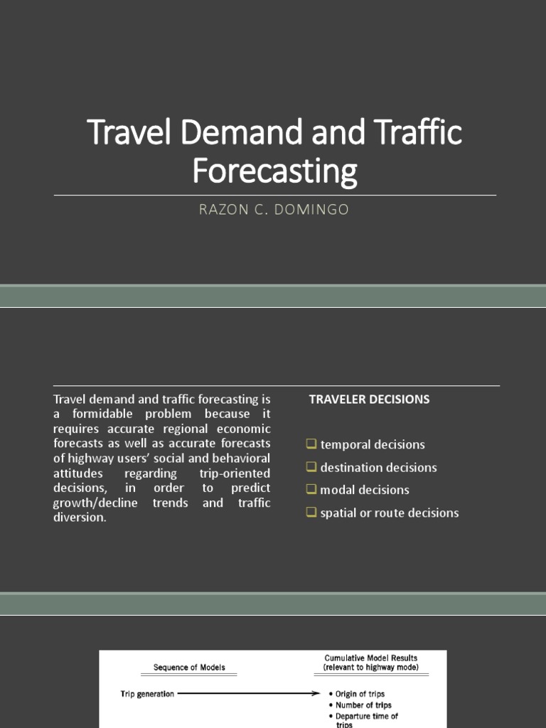 Travel and Traffic Demand Forecasting | PDF | Forecasting | Transport