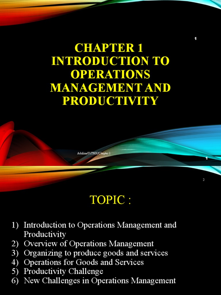 Introduction To Operation Management | PDF | Supply Chain | Supply ...