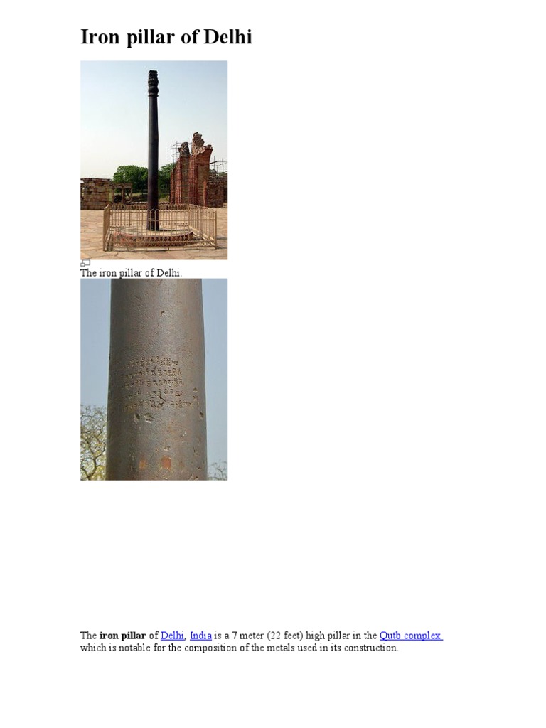 Iron pillar of Delhi Building Materials Metals