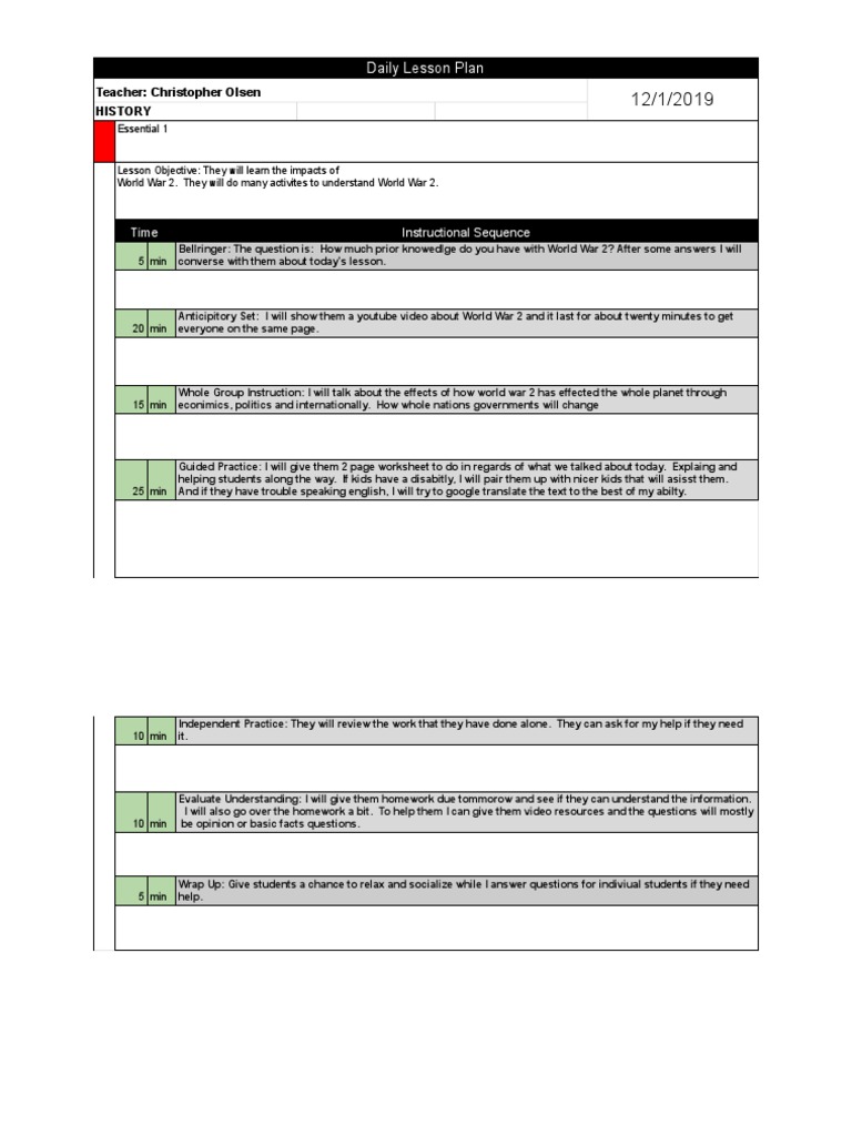 WWII Impact Lesson Plan | PDF