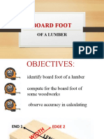 Board Foot: of A Lumber