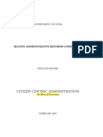 Citizen Centric Administration: Second Administrative Reforms Commission