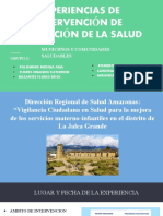 EXPERIENCIAS DE INTERVENCIÓN DE PROMOCIÓN DE LA SALUD