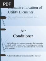 Indicative Location of Utility Elements:: Air Conditioner, Electrical Outlet & Switches