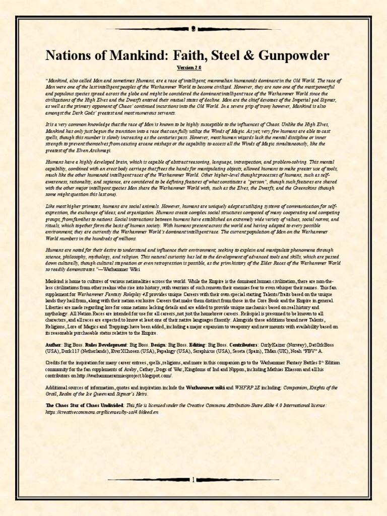 Nations of Mankind Ratter Submission | PDF | Human | Knight