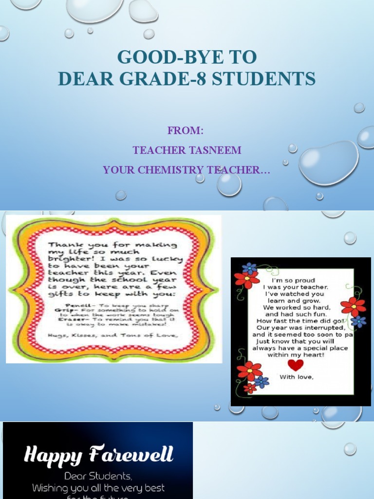 Good-Bye To Grade 8 Students.. | PDF | Self-Improvement