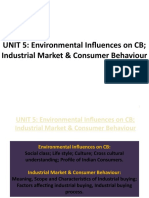 UNIT 5: Environmental Influences On CB Industrial Market & Consumer Behaviour