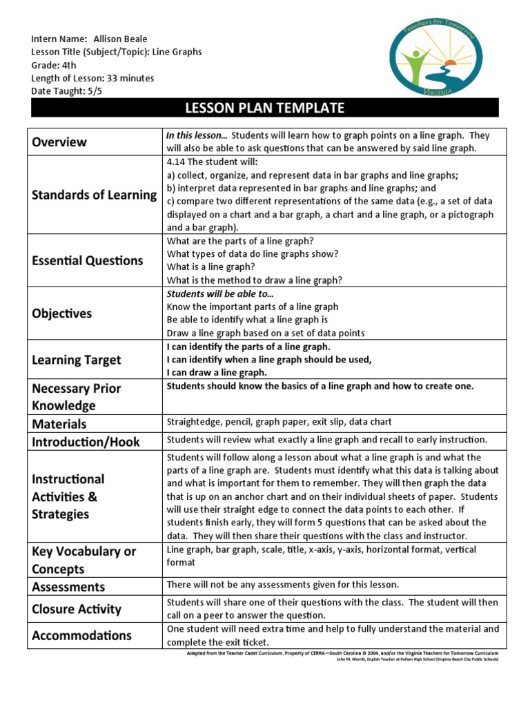 Line Graph Lesson Plan | PDF | Chart | Lesson Plan