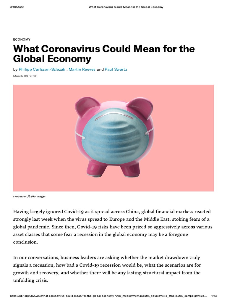 What Coronavirus Could Mean For The Global Economy | PDF | Recession ...
