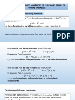 2. Definción, Dominios y Gráficas de Funciones Reales de Varias Variables