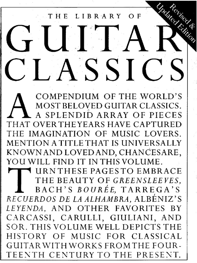 The Library of Classical Guitar Classics | PDF | Variation (Music) | Tempo