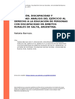 Natalia Barrozo (2017) - EDUCACION, DISCAPACIDAD Y RURALIDAD ANALISIS DEL EJERCICIO AL DERECHO A LA EDUCACION DE PERSONAS CON DISCAPACIDAD (..)