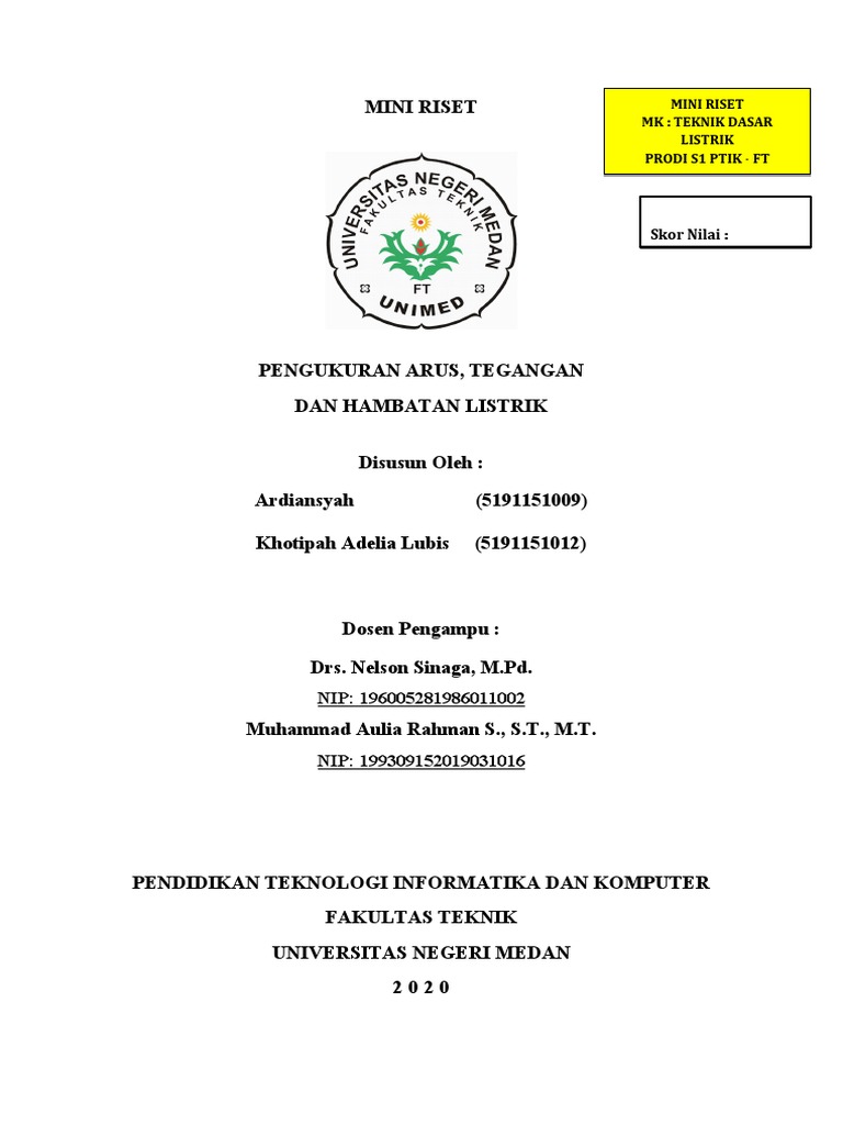 Mini Riset Teknik Dasar Listrik | PDF | Sains & Matematika