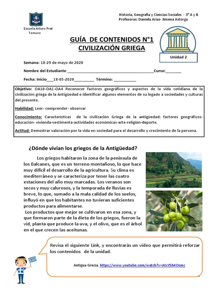 Guía de Aprendizaje: Civilización Griega | PDF | Antigua Grecia | Esparta