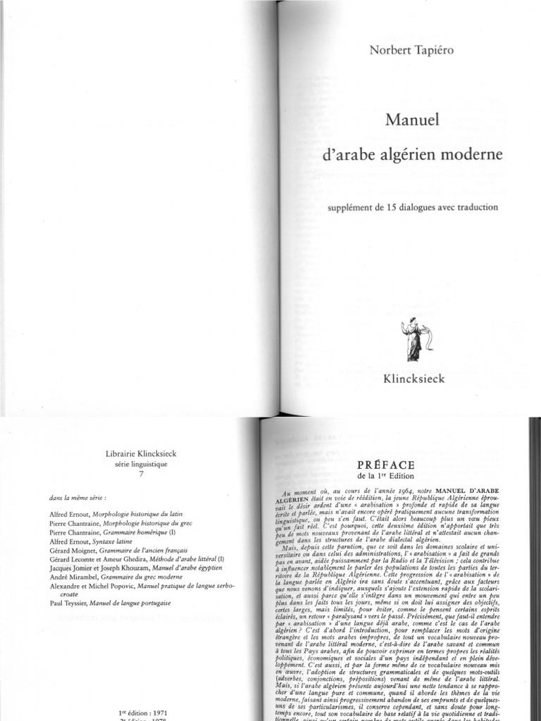 Manuel D'arabe Algérien Moderne | PDF