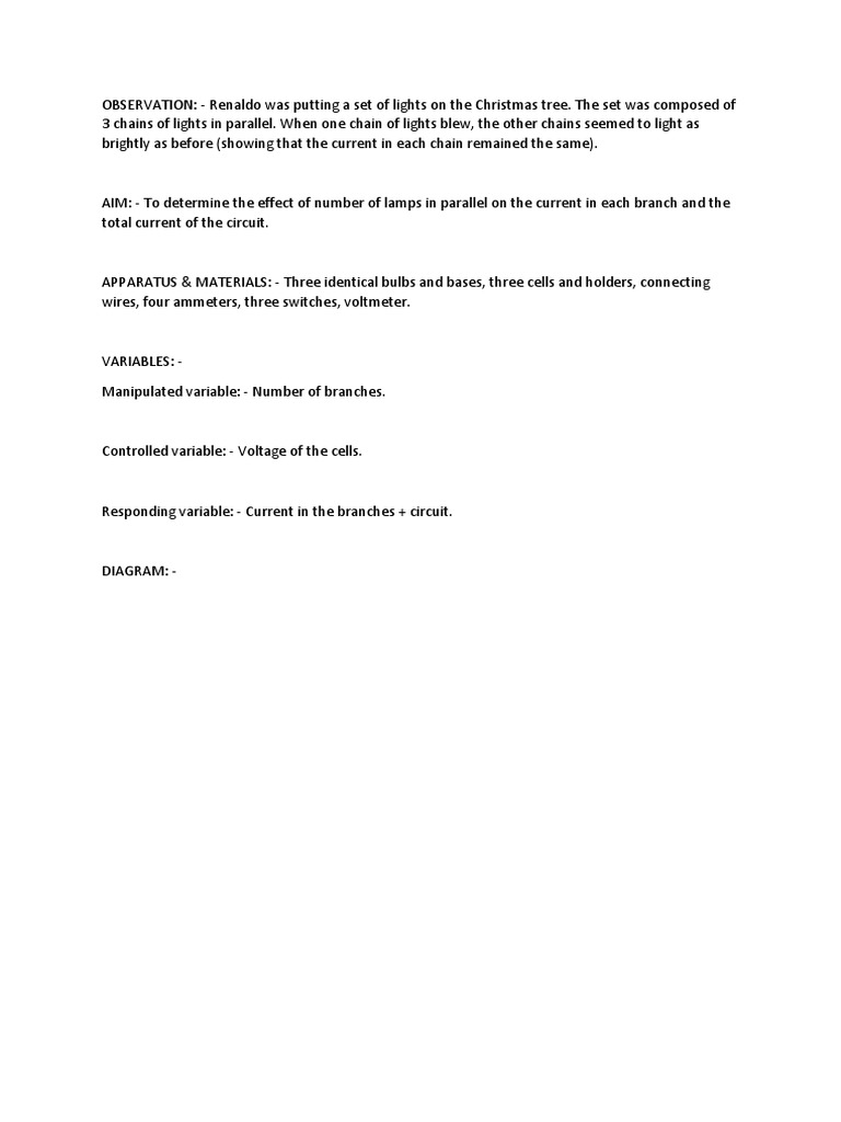 Csec Physics Implementation Lab | PDF | Series And Parallel Circuits ...