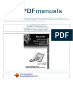 Your User Manual Panasonic Kx-Tsc11