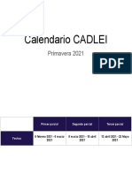 Calendario Cadlei Primavera 2021