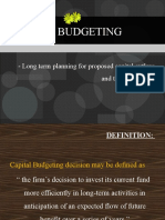 Capital Budgeting: - Long Term Planning For Proposed Capital Outlays and Their Financing