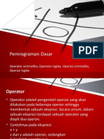 Pemrograman Dasar: Operator Aritmatika, Logika, dan Relasional