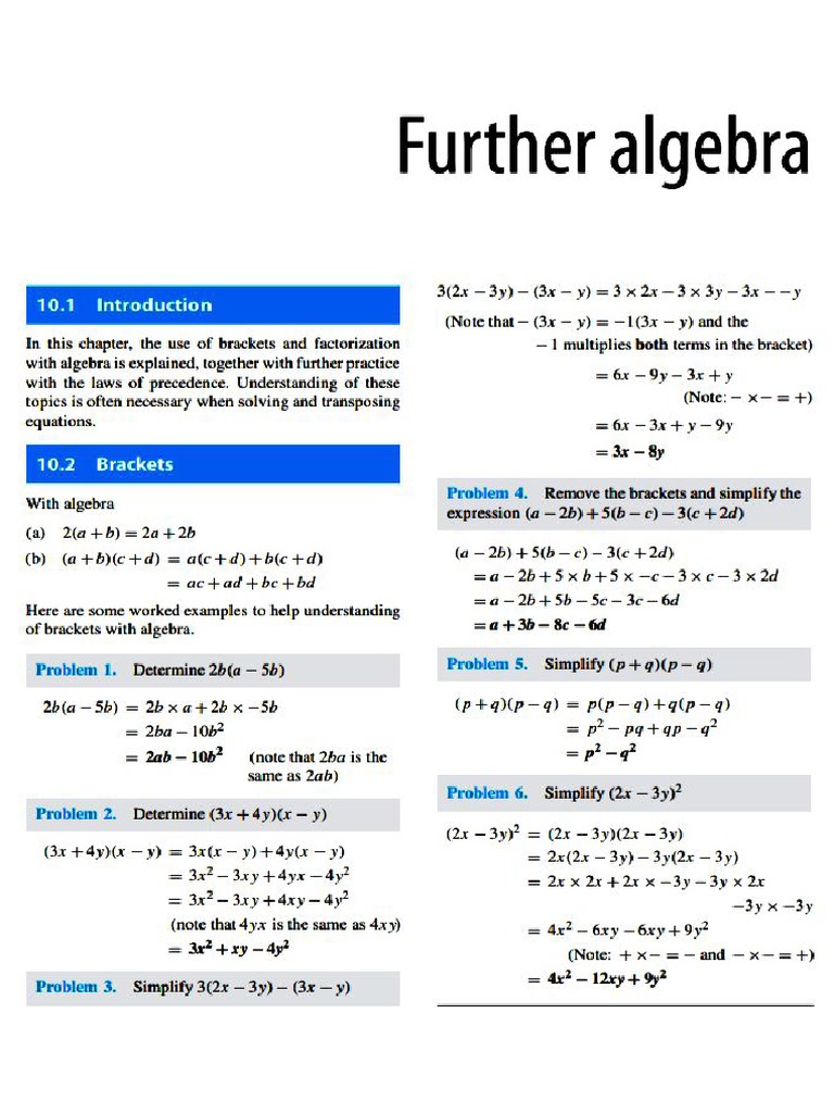 Further Algebra