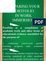 Preparing Your Portfolio in Work Immersion