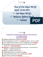 18-04-2021 One Paper MCQS Dose