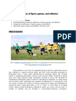Definition of Sport, Games, and Athletics: Learning Module 1