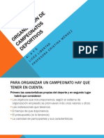 ORGANIZACIÓN DE CAMPEONATOS DEPORTIVOS - Prof. Cristina Méndez.