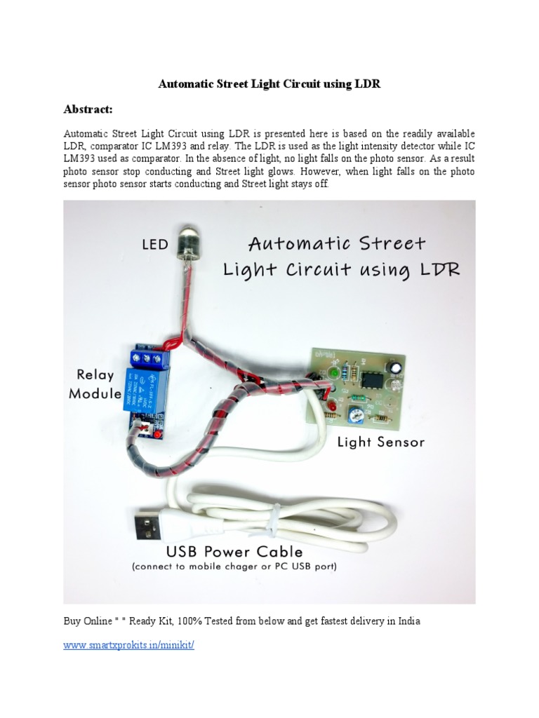 Automatic Street Light Circuit Using LDR | PDF | Printed Circuit Board ...