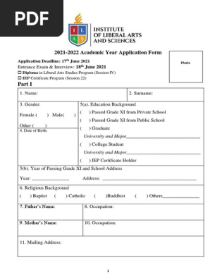 ILAS Application Form 2020-2021 (Printable)
