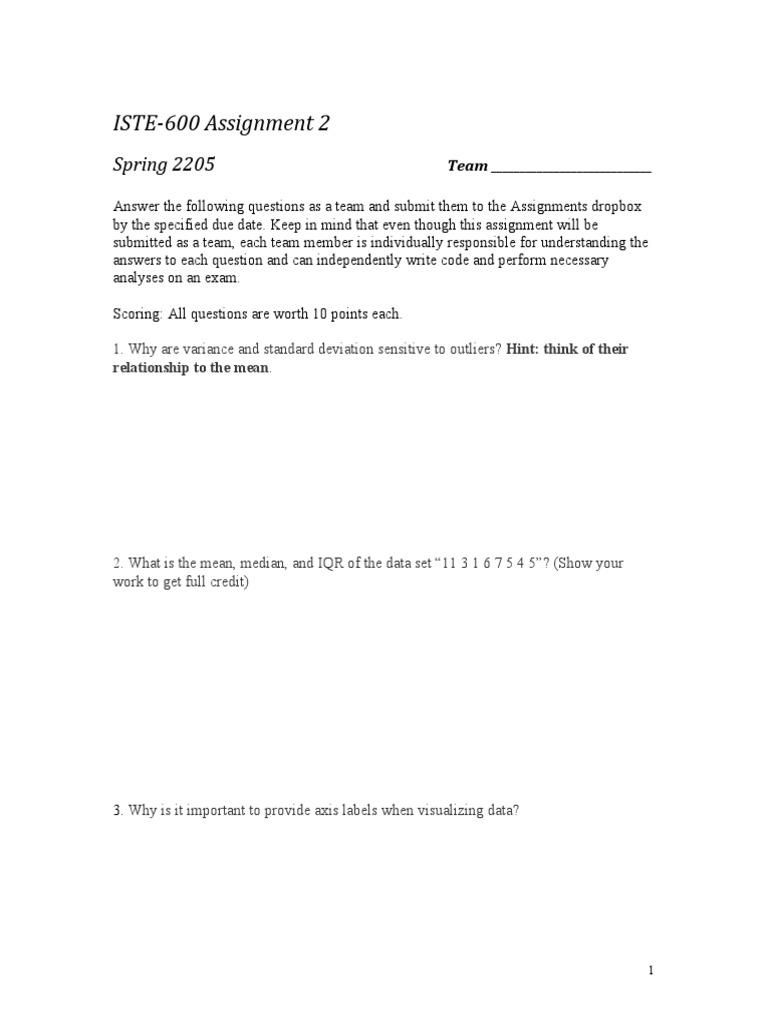 ISTE-600 Assignment 2: Spring 2205 | PDF