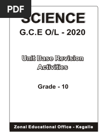 Grade 10 Unit Base Rivision (Science)
