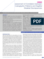 An Assessment of Correlation Between Dermatoglyphic Patterns and Sagittal Skeletal Discrepancies