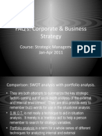 FAQ's: Corporate & Business Strategy: Course: Strategic Management, Jan-Apr 2011