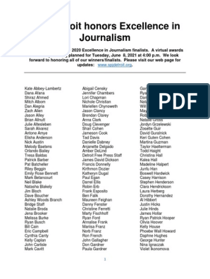 SPJ Finalist Award Listing | PDF | Publishing Of The United States |