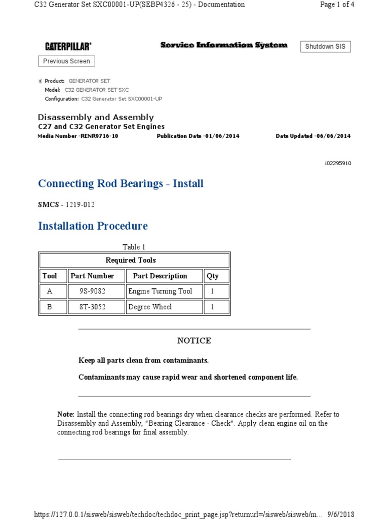 Connecting Rod Bolts Torque (Converted) PDF Bearing (Mechanical) Engines