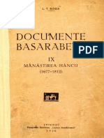 DOCUMENTE BASARABENE 9 Manastirea Hancu (1677-1812)