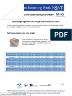 Malnutrition Universal Screening Tool' ( MUST') : Estimating Height From Ulna Length: Instructions and Tables