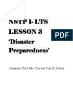 NSTP 1-Lts Lesson 3 Disaster Preparedness': Instructor: Prof. Mr. Charwin Van O. Varela