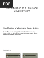 Simplification of A Force and Couple System