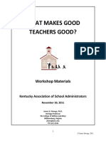 What Makes Good Teachers Good?: Workshop Materials