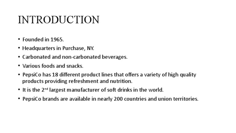 PepsiCo: Global Beverage Leader Overview | PDF